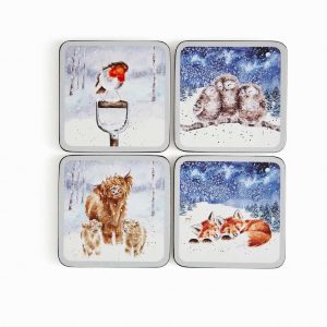 Wrendale Designs Winter Sky 4 Coasters