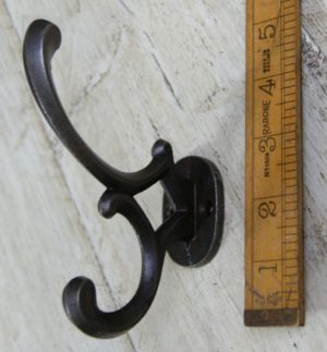 Coat Hook Double Addison Cast Antique Iron