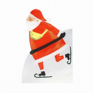 Santa White Christmas Shaped Paper Napkins – 20 Pack