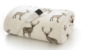 Deyongs White Stag Heated Throw 140x180cm