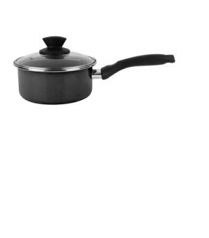 Non-Stick Saucepan + Lid Enamel Steel 20cm Black