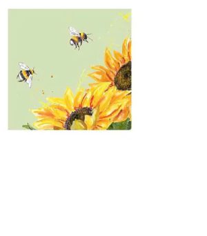 Coasters x 6 Sunflower Bee