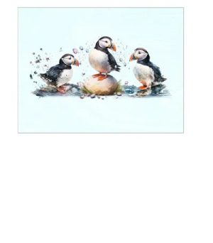 Glass Worktop Saver Playful Puffin