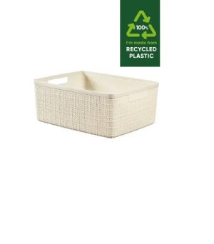 Jute Basket Off White 12L