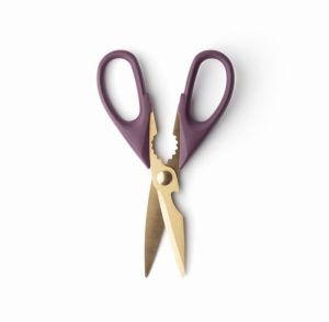 22cm / 9″ Serrated Kitchen Shears, Mulberry & Gold