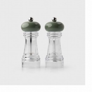 Two Piece Salt & Pepper Mill Acrylic 15cm Sage