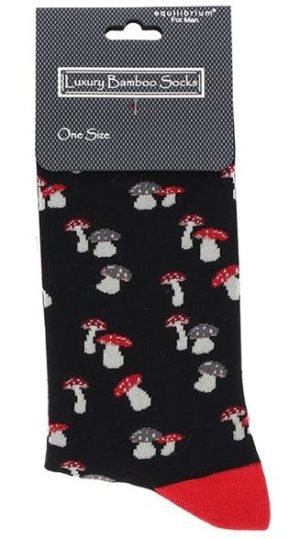 Bamboo Socks Mushroom Black