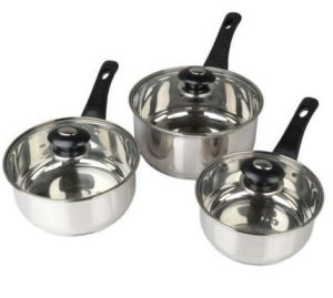Pendeford Saucepan Set With Lids – Stainless Steel