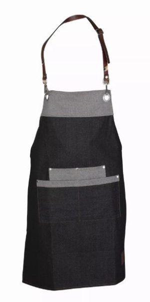 Barbary & Oak Denim Apron with Leather Details
