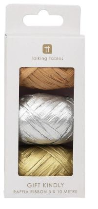 Metallic Raffia Ribbons – 3 Pack
