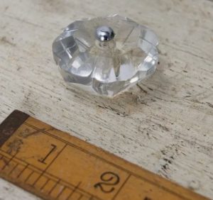 Glass Faceted Flower Cupboard Knob