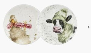 Wrendale Designs Cow & Duck 2 Coupe Plates
