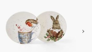 Wrendale Designs Robin & Bunny Plate Set