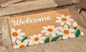 Coir Door Mat Welcome Daisy