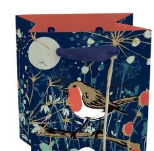 Winters Tale Robin Mini Gift Bag 13cm x 13cm