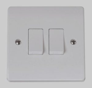 Light switch 2 gang 2 way white