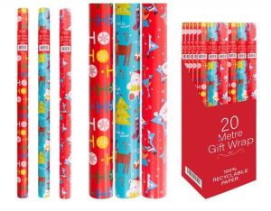 Xmas Wrap 20m Assorted XM2715