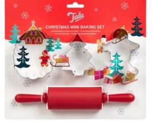 TALA CHRISTMAS MINI BAKING SET – CUTTERS AND ROLLING PIN