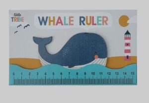 LITTLE TRIBE RULER WOODEN WHALE
