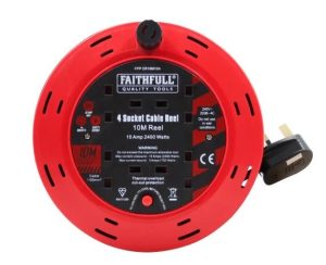 Cable Reel 240V 10A 4-Socket 10m