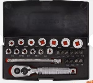 Bahco SL25-BLACK 25 Piece 1/4″ Drive Metric Socket