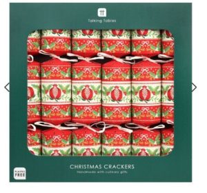 Red Folk Christmas Crackers – 6 Pack