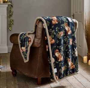 Throw Woodland Wildlife Navy