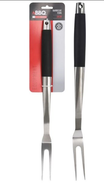 bbq fork stainless steel + grip handle