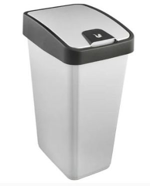Magne Slim Bin Lift + Push Lid 45L Silver