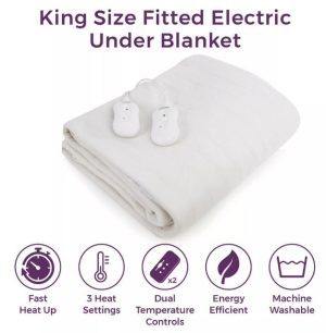 King Fitted Dual Control Heated Electric Under Blanket 203×152 W