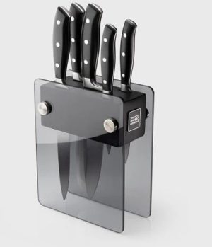 Coniston Knife Set 5 Piece + Glass Block EKH207B