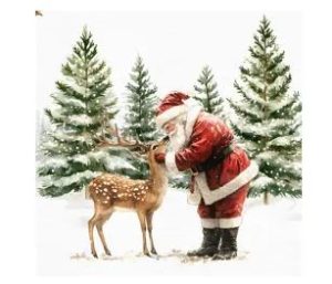 Tiflair Napkins Festive Santa + Reindeer