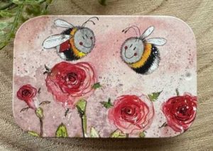 Bees and Roses Small Sliding Tin