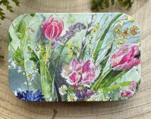 Spring Flowers Small Sliding Tin