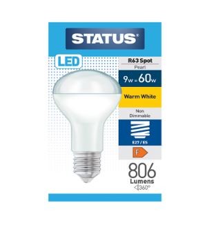 9w = 60w = 806 lumens r63 LED Spot Bulb