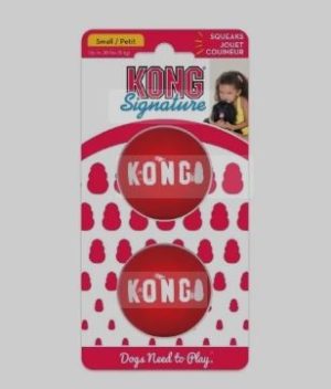 KONG Signature Balls Dog Toy Medium – 2 Pack SKB2E