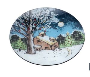 Christmas Cabin Large Glass Bowl