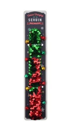 Christmas Red And Green Sequin Snap Bracelets