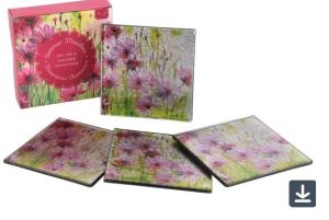 Summer Meadow Square Glass Coasters