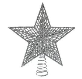 Tree Topper Glitter Star Silver 27cm P057036