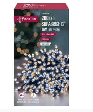 Multi-Action Supa Brights 200LED 8H White/Warm White LV162170WWW