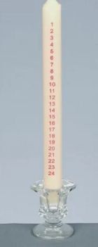 Advent candle Ivory with glass holder AC102775IV