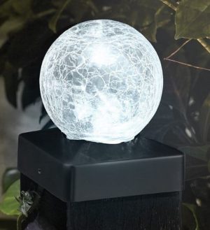 Crackle Ball Post Light