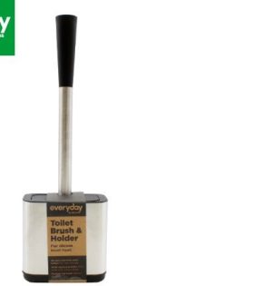 STAINLESS STEEL TOILET SET FLAT SILICONE BRUSH