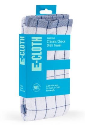 E-CLOTH CLASSIC CHECK TOWEL BLUE