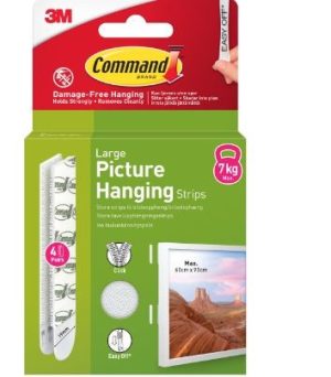 COMMAND LARGE PICTURE STRIPS 7KG 4PK