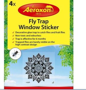 AEROXON FLY TRAP WINDOW STICKER 4PK