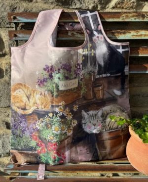 Cats and Pots Reusable Shopping Bag