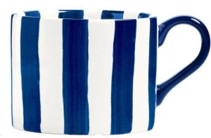 350ML STONEWARE STRIPES MUG – BLUE