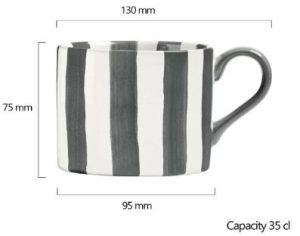 350ML STONEWARE STRIPES MUG – GREY